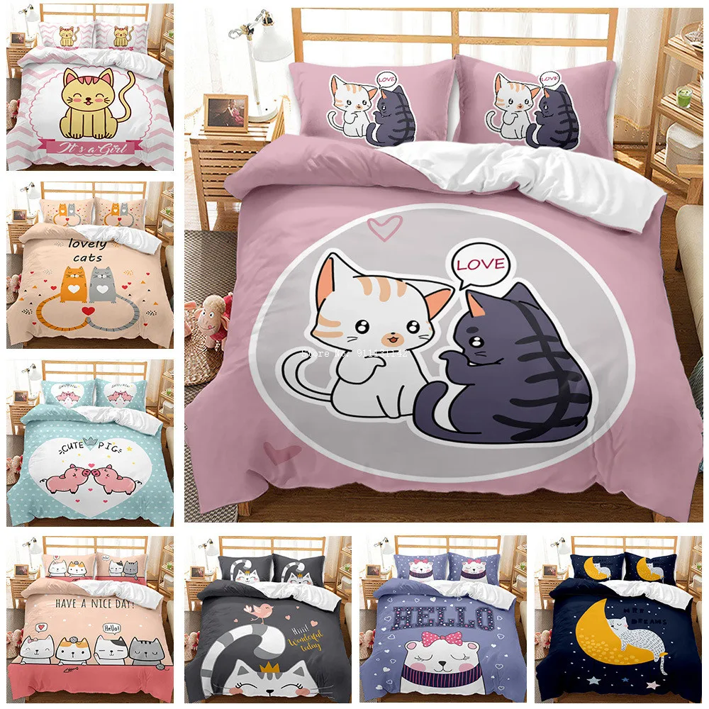 Fashionable cute cartoon cat print Home Life 2/3 Comfortable Down Quilt Cover Pillow Cover Bedding Children Bedroom Decor
Fashionable cute cartoon cat print Home Life 2/3 Comfortable Down Quilt Cover Pillow Cover Bedding Children Bedroom Decor