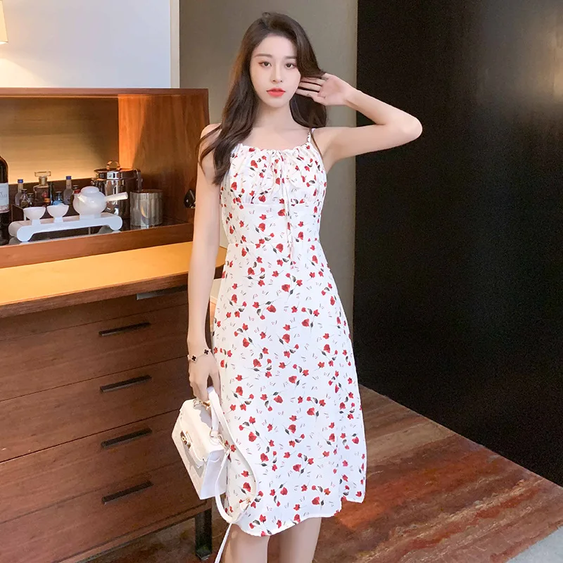 Sweet Rose Floral Dresses Summer Cute Girl Lace Square Collar Sleeveless Casual Slip Dress 2023 Women Kawaii Chic Strap Dress 
Sweet Rose Floral Dresses Summer Cute Girl Lace Square Collar Sleeveless Casual Slip Dress 2023 Women Kawaii Chic Strap Dress