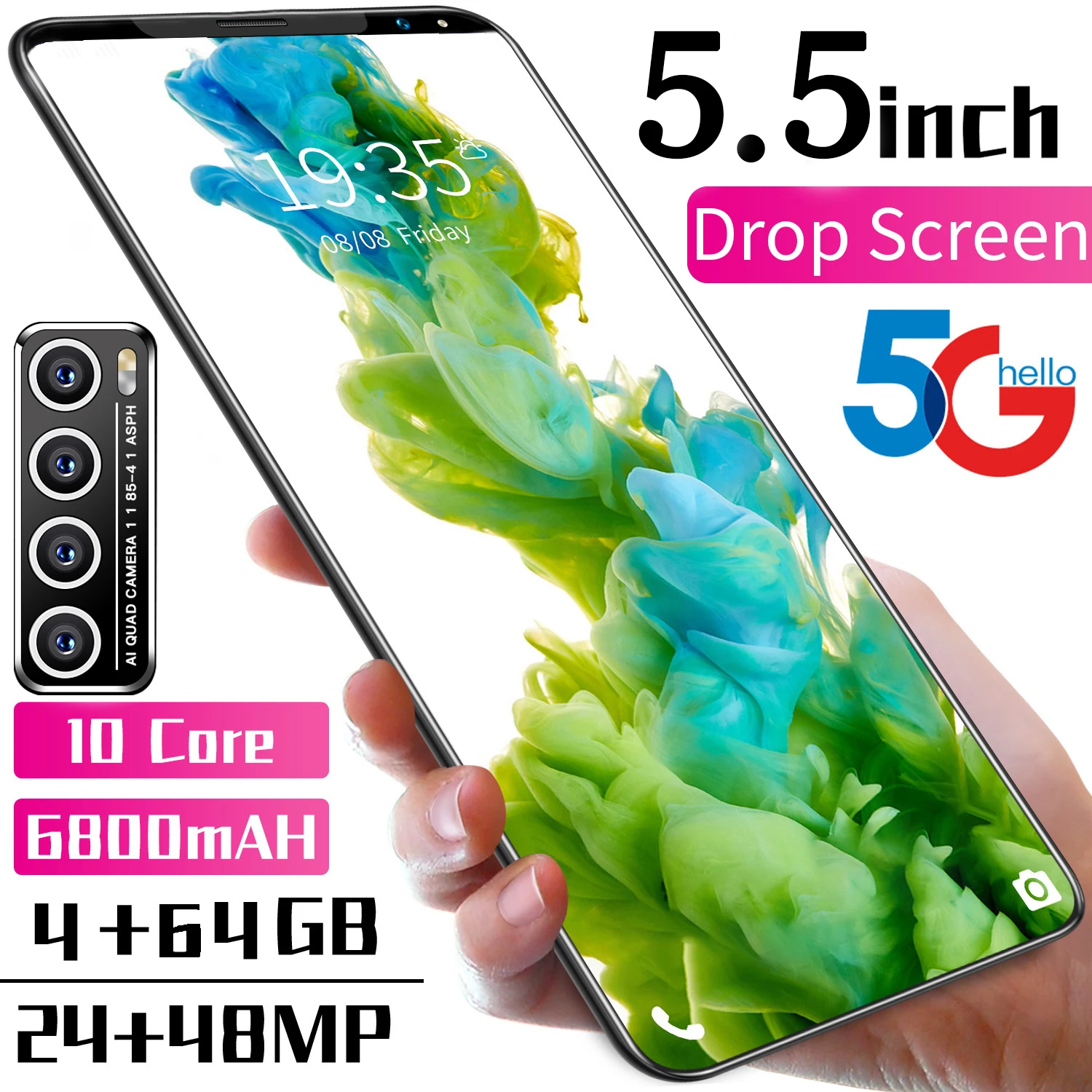 2022Global Version RINO7 Pro 5.5 Inch Smartphone Full Screen 4800mAh 10 Core 24+48MP 4G+64G Dual SIM Cellphones Celular 5G Phone
2022Global Version RINO7 Pro 5.5 Inch Smartphone Full Screen 4800mAh 10 Core 24+48MP 4G+64G Dual SIM Cellphones Celular 5G Phone