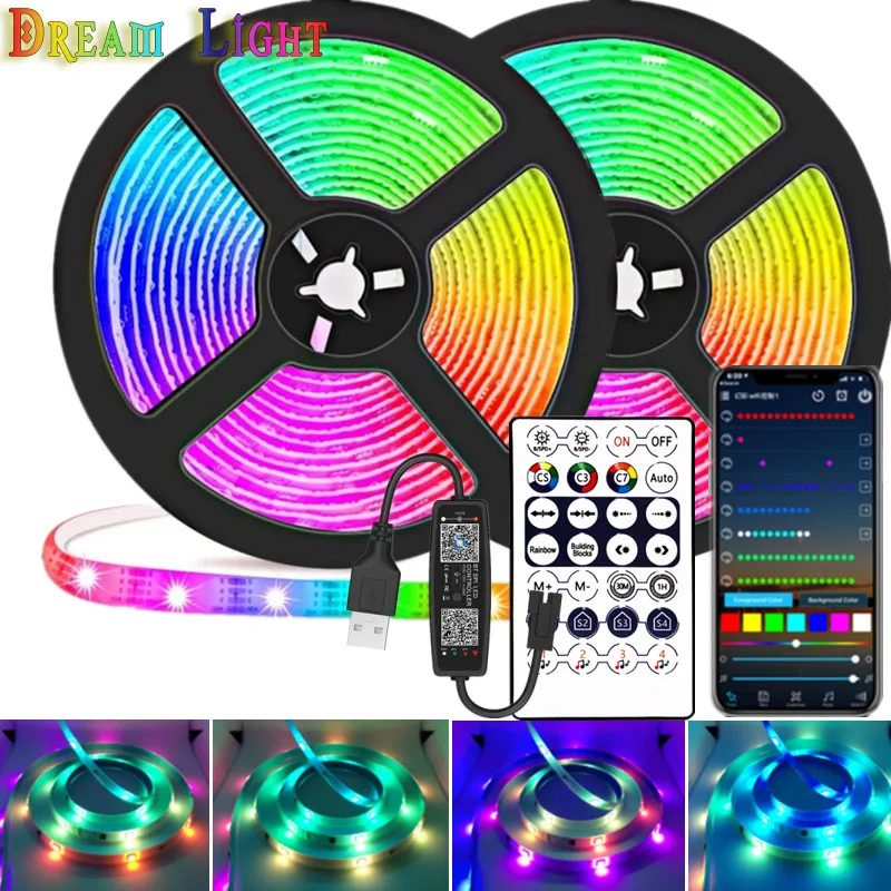 USB светодиодная ленсветильник WS2812B RGBIC 1 м-30 м RGB 5050 с Bluetooth-управлением, гибкая лампа-лента, лента с диодами для комнаты, праздника, вечеринки
USB светодиодная ленсветильник WS2812B RGBIC 1 м-30 м RGB 5050 с Bluetooth-управлением, гибкая лампа-лента, лента с диодами для комнаты, праздника, вечеринки