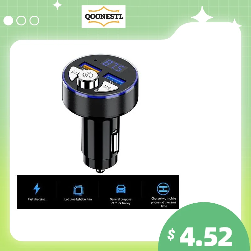 4.8A Dual USB Car Charger Phone Adapter Fast Charging With Bluetooth FM Transmitter Handfree Audio Receiver Car MP3 Player
4.8A Dual USB Car Charger Phone Adapter Fast Charging With Bluetooth FM Transmitter Handfree Audio Receiver Car MP3 Player