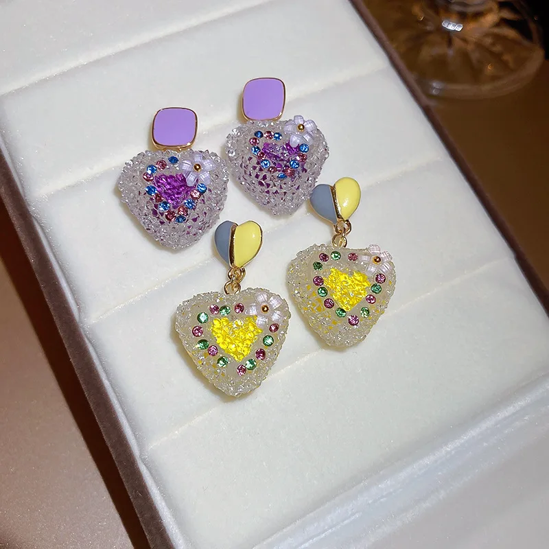 Silver Needle Flower Diamond Love Soft Candy Earrings Japanese And Korean Style Summer Small Fresh Girls Sweet
Silver Needle Flower Diamond Love Soft Candy Earrings Japanese And Korean Style Summer Small Fresh Girls Sweet