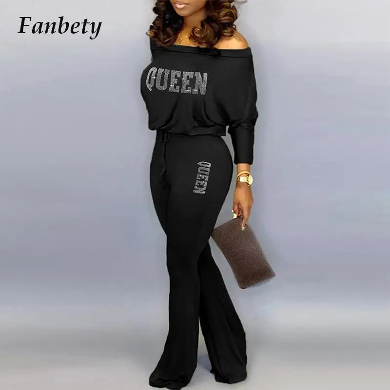 Sexy Slash Neck Casual Streetwear Women Jumpsuit Fashion Rhinestone Printed Letter Women Rompers Sexy Skinny Trousers Overalls
Sexy Slash Neck Casual Streetwear Women Jumpsuit Fashion Rhinestone Printed Letter Women Rompers Sexy Skinny Trousers Overalls