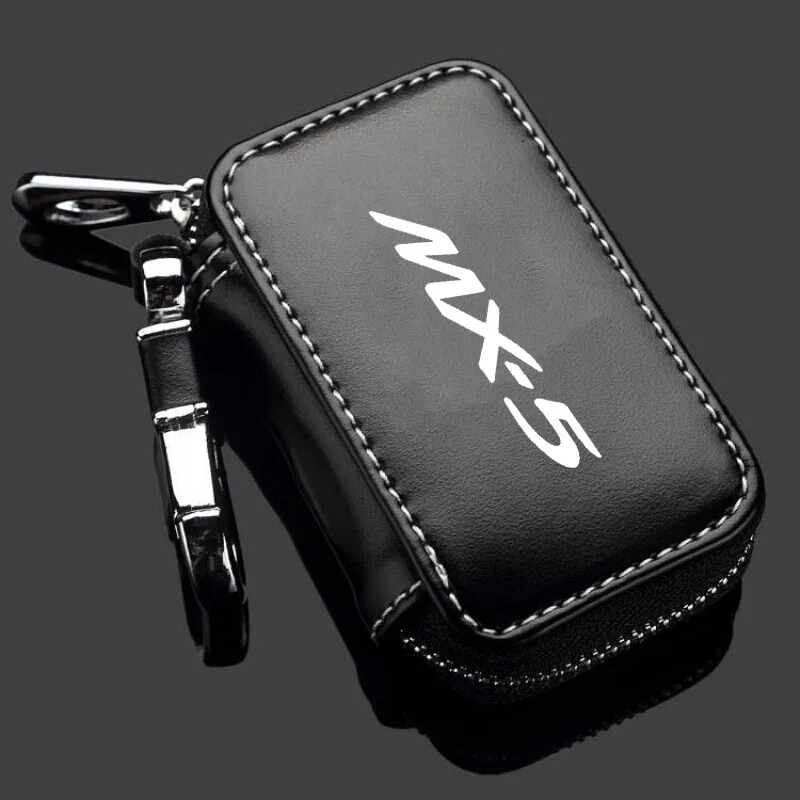 

Leather Car Key Case Keys Full Cover Protection Shell Bag For Mazda MX-5 Miata NA NB NC ND 1990-2019 2020 2021 2022 2023