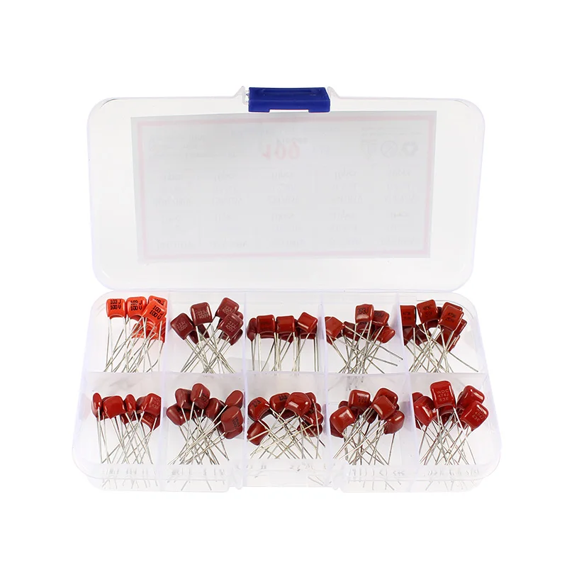 CBB Polypropylene Film capacitor 10nF~470nF 63V to 100V Capacitance 10NF 22NF 33NF 39NF 47NF 100NF CBB Capacitors Assortment Kit
CBB Polypropylene Film capacitor 10nF~470nF 63V to 100V Capacitance 10NF 22NF 33NF 39NF 47NF 100NF CBB Capacitors Assortment Kit