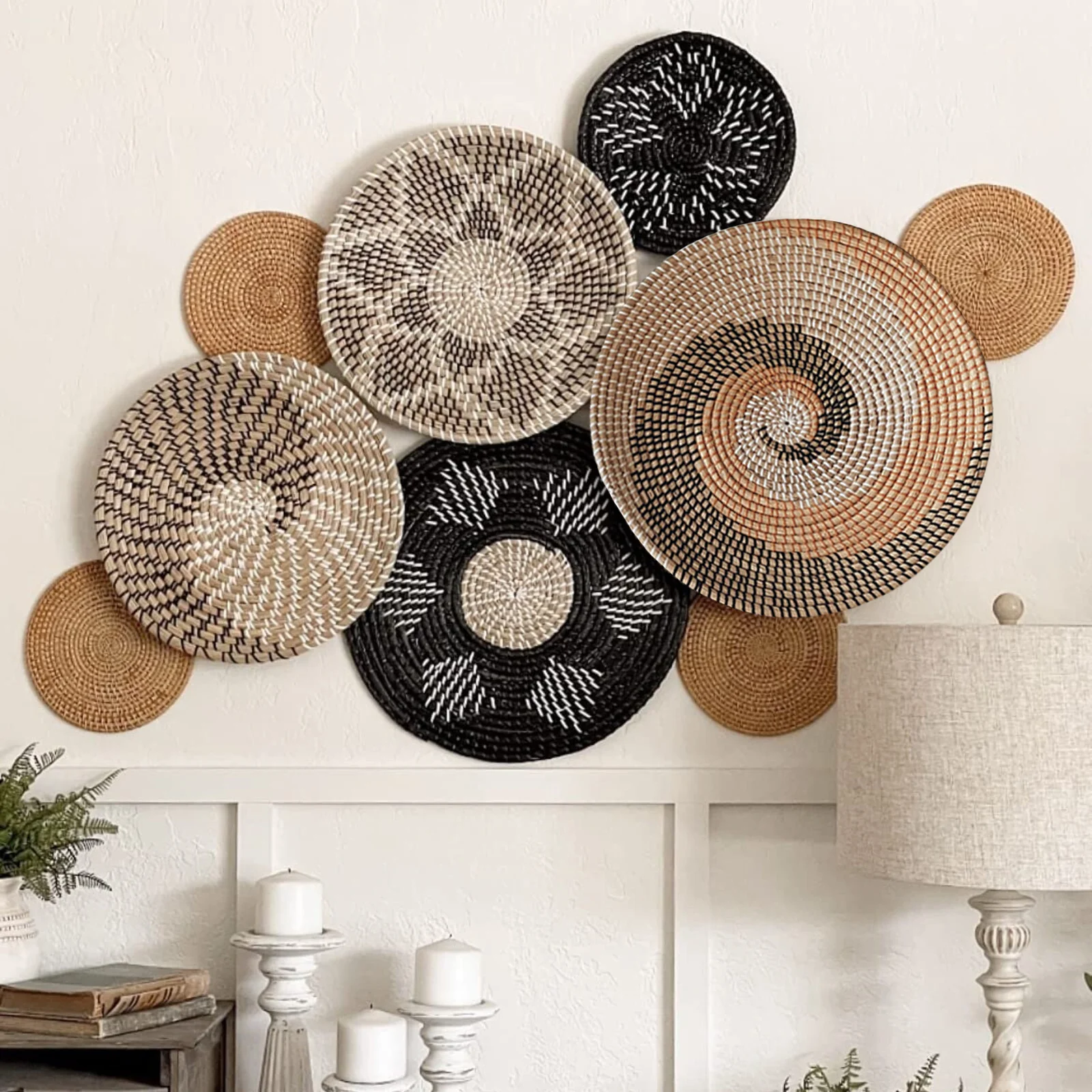 Wall Decor Set of 9 Rattan Wall Decor Bohemian Wall Decoration Wicker Wall Decoration Wall Baskets Woven Wall Basket Plate
Wall Decor Set of 9 Rattan Wall Decor Bohemian Wall Decoration Wicker Wall Decoration Wall Baskets Woven Wall Basket Plate