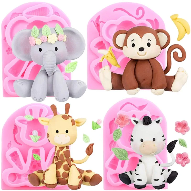 3D Animal Shape Silicone Mold DIY Monkey Giraffe Elephant Bull Mousse Cake Fondant Chocolate Decor Baking Tools Clay Resin Mould
3D Animal Shape Silicone Mold DIY Monkey Giraffe Elephant Bull Mousse Cake Fondant Chocolate Decor Baking Tools Clay Resin Mould