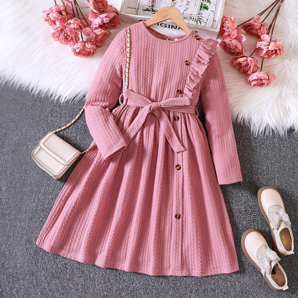 2023 Winter New Girls Dress Long Sleeve O Neck Ruffles Button Pink Cute Designer Girls Princess Dress Vestido 12M-5T
2023 Winter New Girls Dress Long Sleeve O Neck Ruffles Button Pink Cute Designer Girls Princess Dress Vestido 12M-5T
