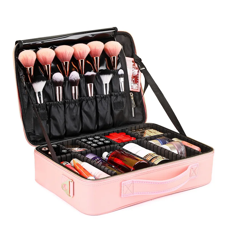 Professional Partition Pink PU Leather Cosmetic Bag, Cosmetics Storage, Heel Makeup, Nail Enhancement, Embroidery, Portable Case
Professional Partition Pink PU Leather Cosmetic Bag, Cosmetics Storage, Heel Makeup, Nail Enhancement, Embroidery, Portable Case