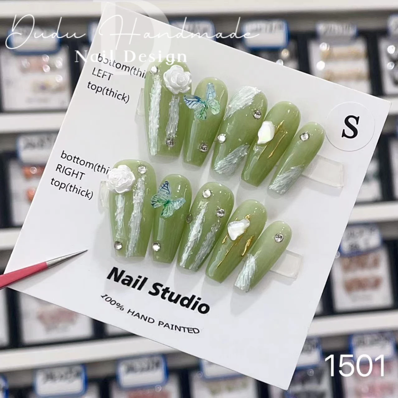 Green Heart Handmade Nails Press on Full Cover Professional Nails Manicuree Nails Japanese Wearable Artificial With Designs
Green Heart Handmade Nails Press on Full Cover Professional Nails Manicuree Nails Japanese Wearable Artificial With Designs