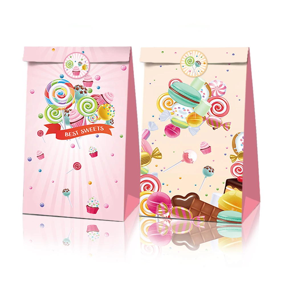 LB010 12pcs Girls Sweet Lollipop Candy Happy Birthday Party Paper Gift Bags with Stickers Party Biscuit Pack Kraft Paper Bag
LB010 12pcs Girls Sweet Lollipop Candy Happy Birthday Party Paper Gift Bags with Stickers Party Biscuit Pack Kraft Paper Bag