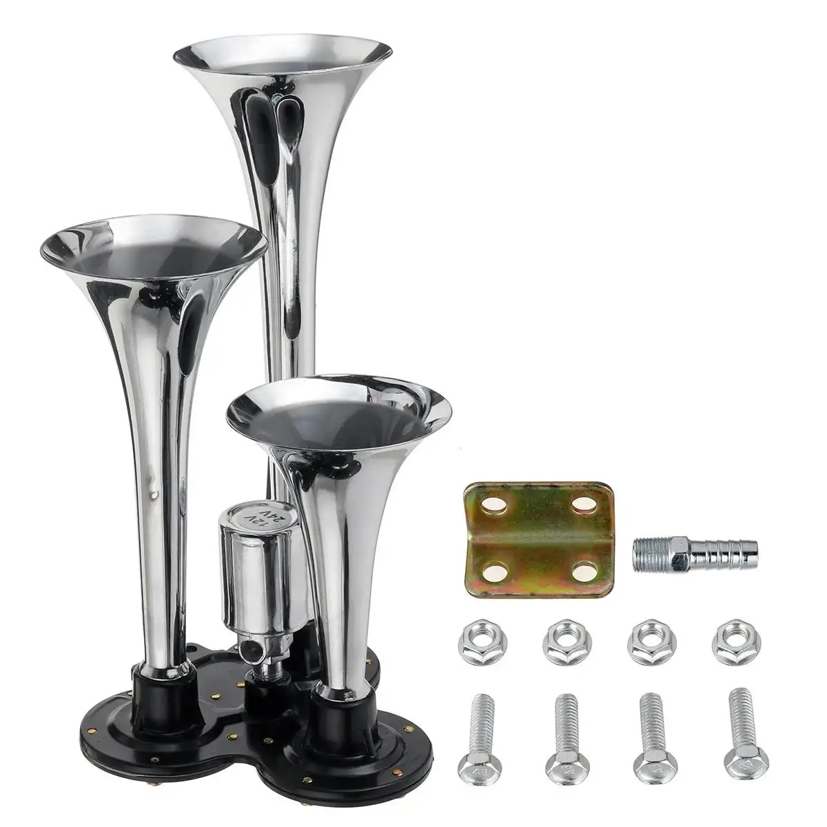 12V / 24V 300db Super Loud Triple Trumpet Super Loud Auto Car Air Horn Train Air Horn for Boat Train Car Vehicle
12V / 24V 300db Super Loud Triple Trumpet Super Loud Auto Car Air Horn Train Air Horn for Boat Train Car Vehicle