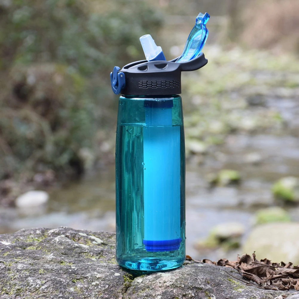 650ml Outdoor Sport Plastic Water Bottle With Purification Filter Portable Direct Drinking Bottle For Camping Hiking Travelling
650ml Outdoor Sport Plastic Water Bottle With Purification Filter Portable Direct Drinking Bottle For Camping Hiking Travelling