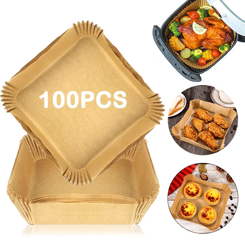 100pcs Square Air Fryer Disposable Paper Liner Non-Stick Baking Paper Liners Oil-proof Water-Proof Paper Kitchen Baking Tools
100pcs Square Air Fryer Disposable Paper Liner Non-Stick Baking Paper Liners Oil-proof Water-Proof Paper Kitchen Baking Tools