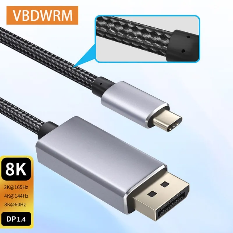 

USB C to Displayport Thunderbolt Cable Type C to DP Cable Adapter 8K/60Hz for macbook pro Dell 8K 4K 144Hz 2K 165Hz USB 3.