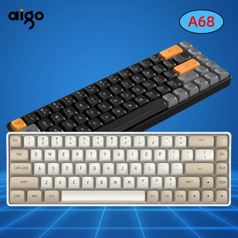 Aigo A68 Bluetooth Mechanical Keyboard 2.4G Wireless Gaming Mini USB Wired Yellow Switch 68 Key Gamer Keyboard For Computer PC
Aigo A68 Bluetooth Mechanical Keyboard 2.4G Wireless Gaming Mini USB Wired Yellow Switch 68 Key Gamer Keyboard For Computer PC