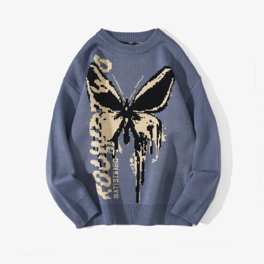 Streetwear Autumn Winter Sweater Men Women Butterfly Pattern Knitted Sweater Fashion Harajuku Cotton Casual Pullover Sweaters
Streetwear Autumn Winter Sweater Men Women Butterfly Pattern Knitted Sweater Fashion Harajuku Cotton Casual Pullover Sweaters