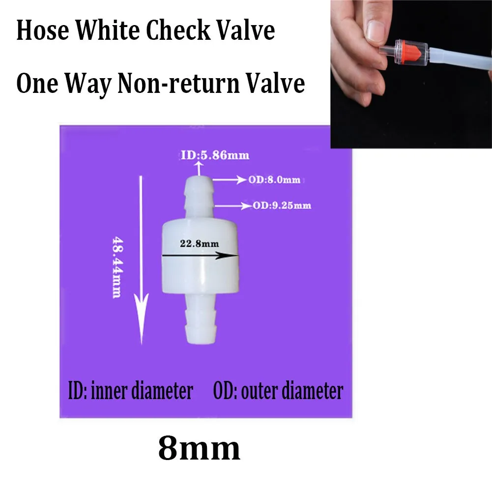 1Pc White Heat Resistant Plastic One-way Inline Straight Through Check Valve 4/6/8/12mm Gas Air Liquid Water Fluids Valve
1Pc White Heat Resistant Plastic One-way Inline Straight Through Check Valve 4/6/8/12mm Gas Air Liquid Water Fluids Valve