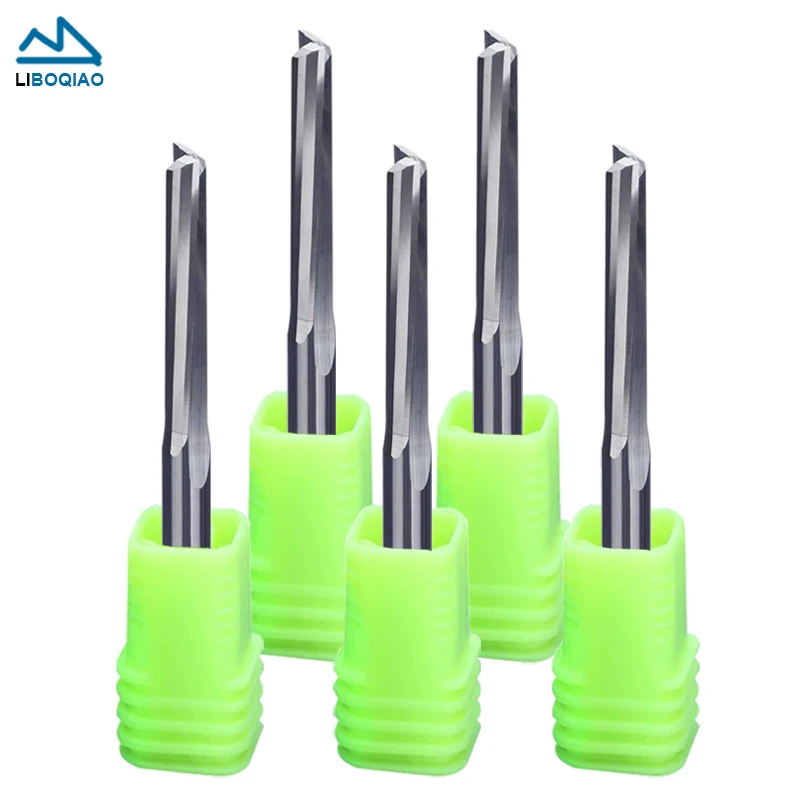 

5PCS 3.175/4/6/8mm Shank Straight Slot Milling Cutter CNC Router Bit Tungsten Carbide End Mill Cutters 2 Flutes Milling Tools