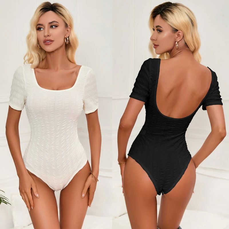 Women's Square Neck Short Sleeve Casual Bodysuit Hyperelastic Slim Fit Body Suit Backless Top Shirts
Women's Square Neck Short Sleeve Casual Bodysuit Hyperelastic Slim Fit Body Suit Backless Top Shirts