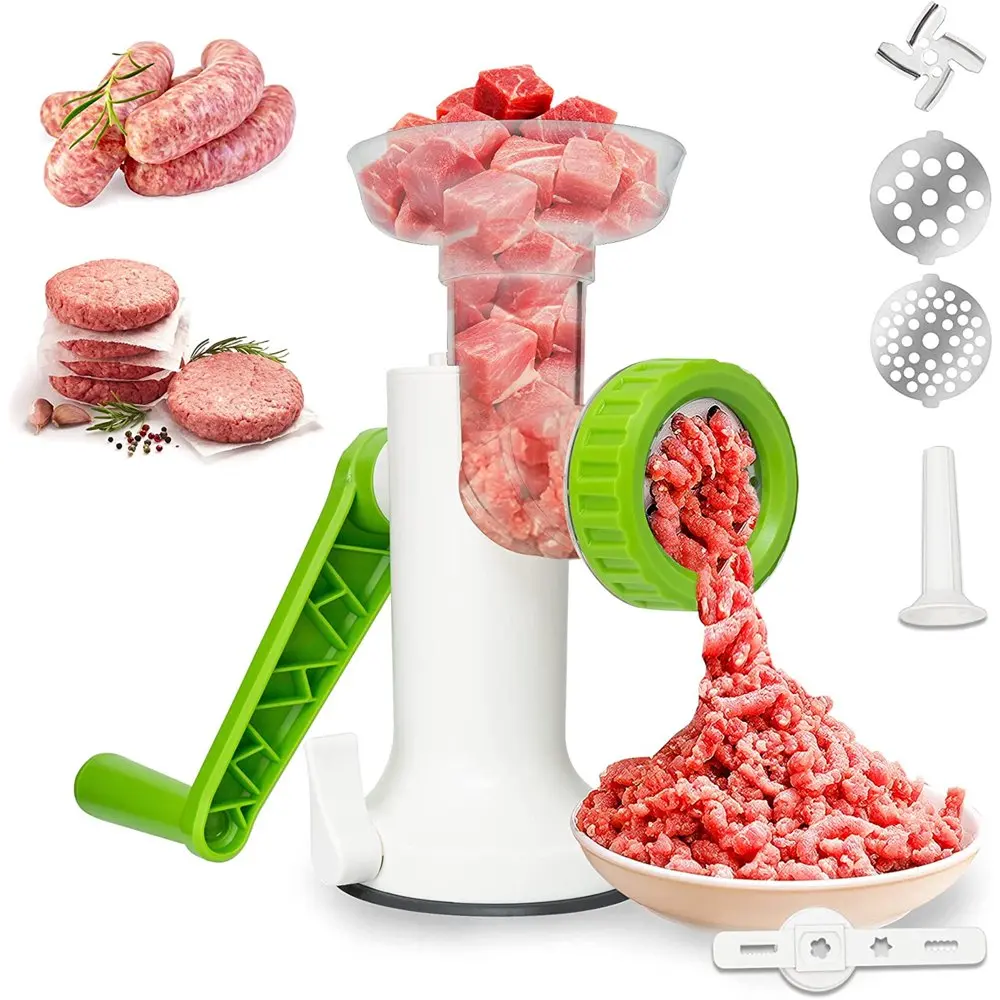 4 in 1 Stainless Steel Manual Meat Grinder, Heavy Duty Meat Mincer Sausage Stuffer with Powerful Suction Base
4 in 1 Stainless Steel Manual Meat Grinder, Heavy Duty Meat Mincer Sausage Stuffer with Powerful Suction Base