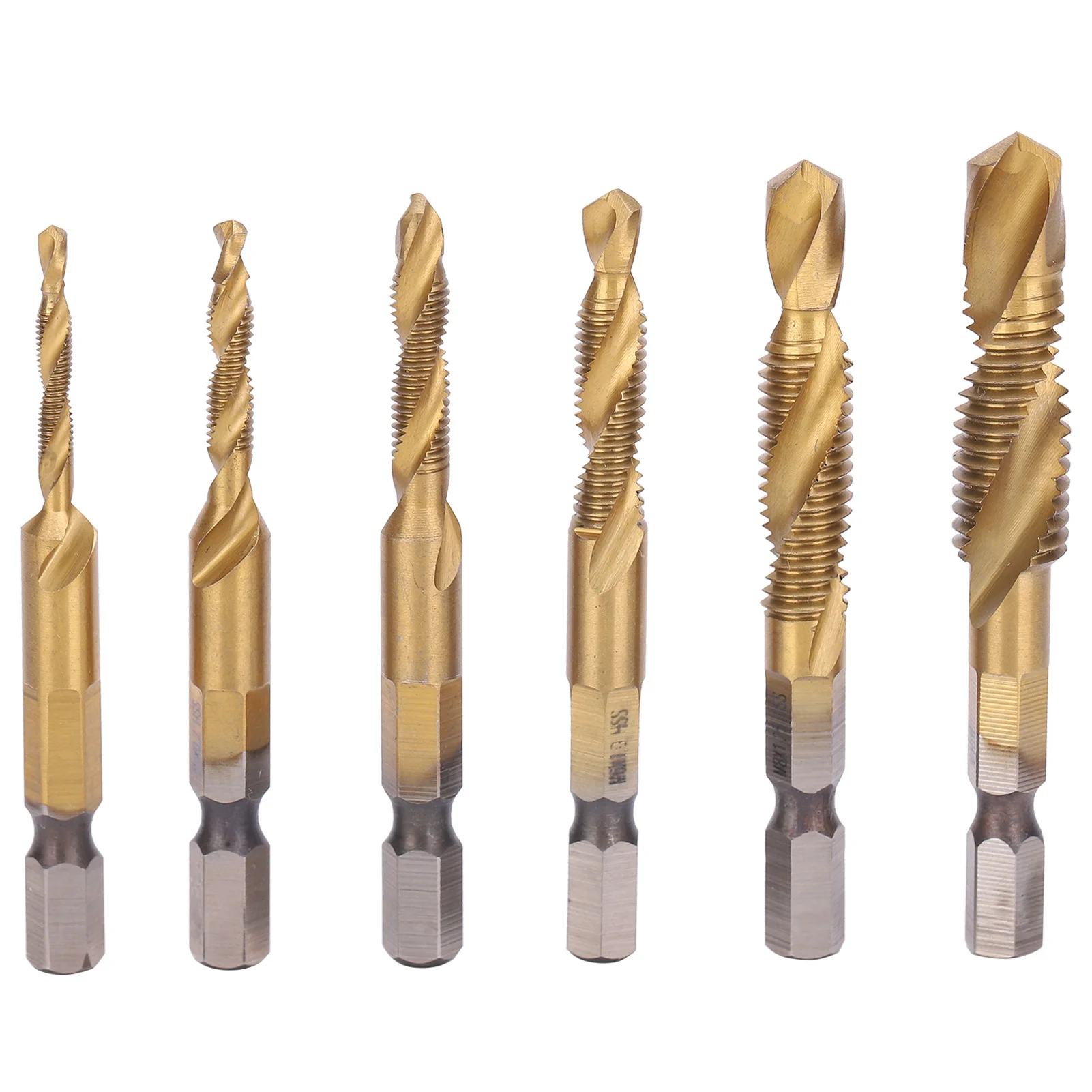 6pcs Screw Tap Drill Bits Kit 6542 High Speed Steel M10 M8 M6 M5 M4 M3 Tapping Tools 6pcs 6pcs 6pcs 6pcs 6pcs
6pcs Screw Tap Drill Bits Kit 6542 High Speed Steel M10 M8 M6 M5 M4 M3 Tapping Tools 6pcs 6pcs 6pcs 6pcs 6pcs
