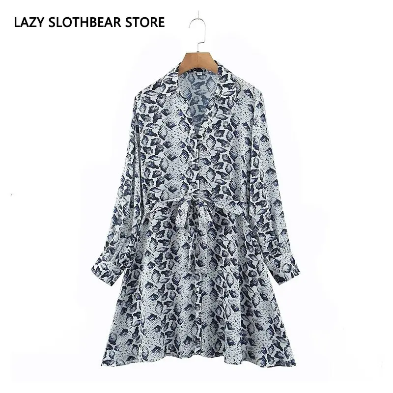 Women Animal Strips Print Puff Sleeve Dress Spring Autumn Casual Street Dress With Sash Turn Down Collar Office Lady Dress
Women Animal Strips Print Puff Sleeve Dress Spring Autumn Casual Street Dress With Sash Turn Down Collar Office Lady Dress