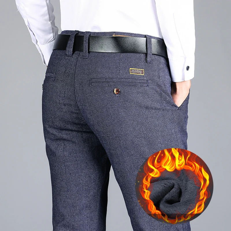 2022 Winter New Men's Warm Casual Pants Business Fashion Slim Fit Stretch Thicken Blue Black Cotton Trousers Male 28-40
2022 Winter New Men's Warm Casual Pants Business Fashion Slim Fit Stretch Thicken Blue Black Cotton Trousers Male 28-40