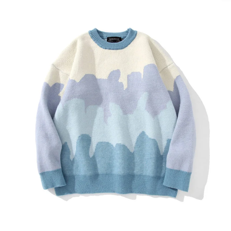 2022 Y2K Harajuku Sweater Pullovers Men Gradient Striped Jacquard Knitted Sweater Hip Hop Retro Camouflage Print Sweater Male
2022 Y2K Harajuku Sweater Pullovers Men Gradient Striped Jacquard Knitted Sweater Hip Hop Retro Camouflage Print Sweater Male