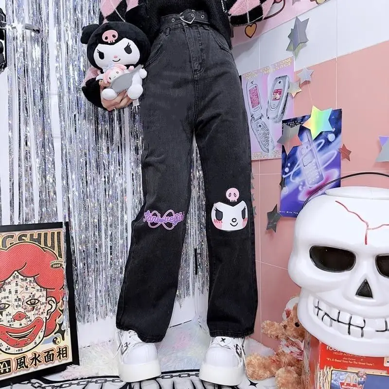Kawaii Spring Summer Fashion Cartoon Print Sanrio Kuromi Jeans Cute Girl High Waist Thin Body Loose Casual Wide Leg Pants
Kawaii Spring Summer Fashion Cartoon Print Sanrio Kuromi Jeans Cute Girl High Waist Thin Body Loose Casual Wide Leg Pants