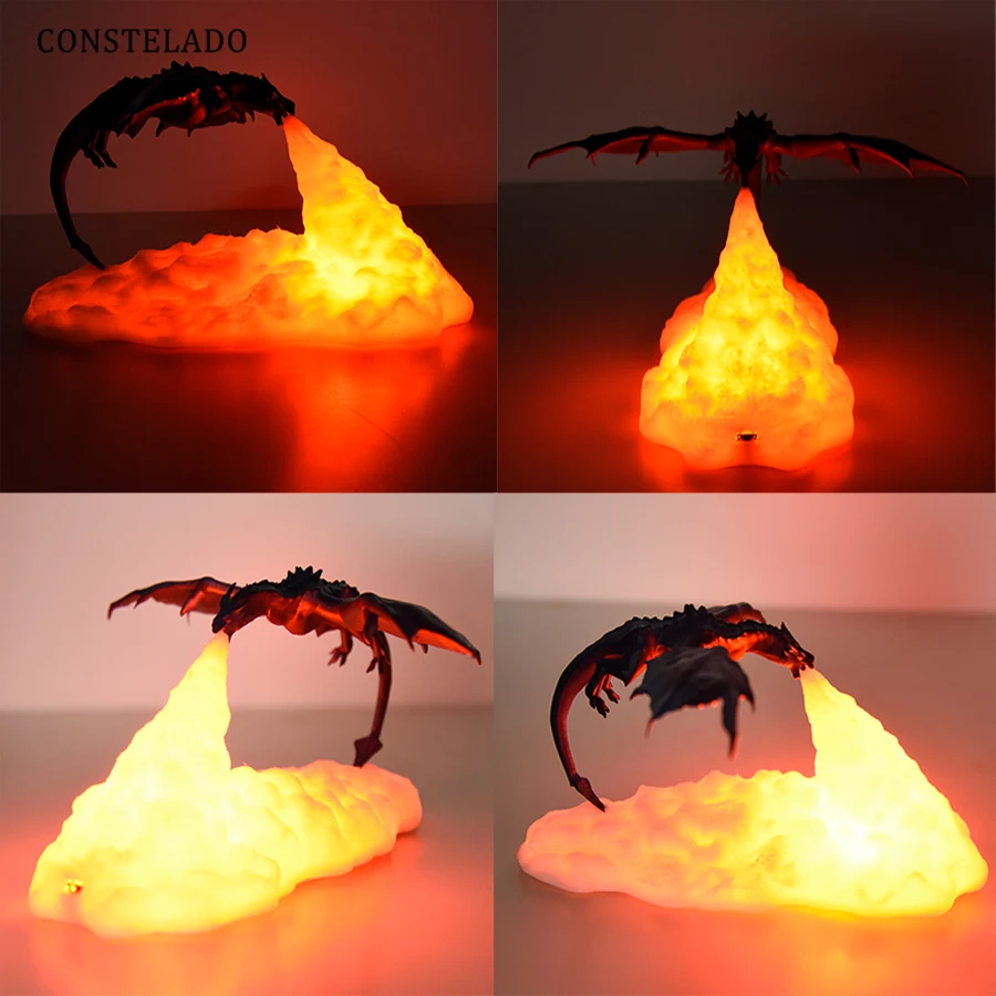 3D Print Dragon Lamp For Bedroom Living Room Home Decoration Night Light Dragon Sculpture LED Light Indoor Ornaments Accessories
3D Print Dragon Lamp For Bedroom Living Room Home Decoration Night Light Dragon Sculpture LED Light Indoor Ornaments Accessories