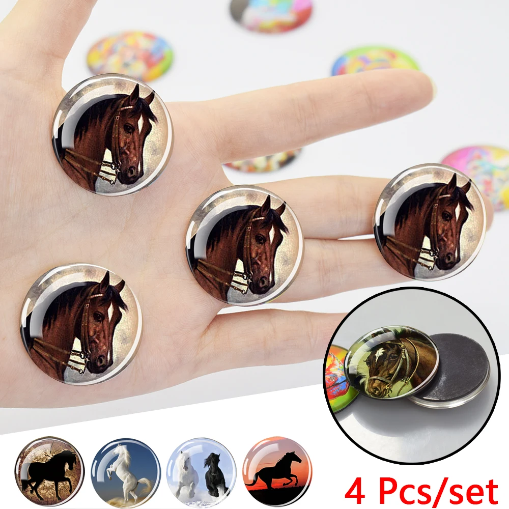 4Pcs 30MM Horse Fridge Magnets Creative Glass Cabochon Steed Image Refrigerator Magnets Set for Home Decor Round Magnet Stickers
4Pcs 30MM Horse Fridge Magnets Creative Glass Cabochon Steed Image Refrigerator Magnets Set for Home Decor Round Magnet Stickers