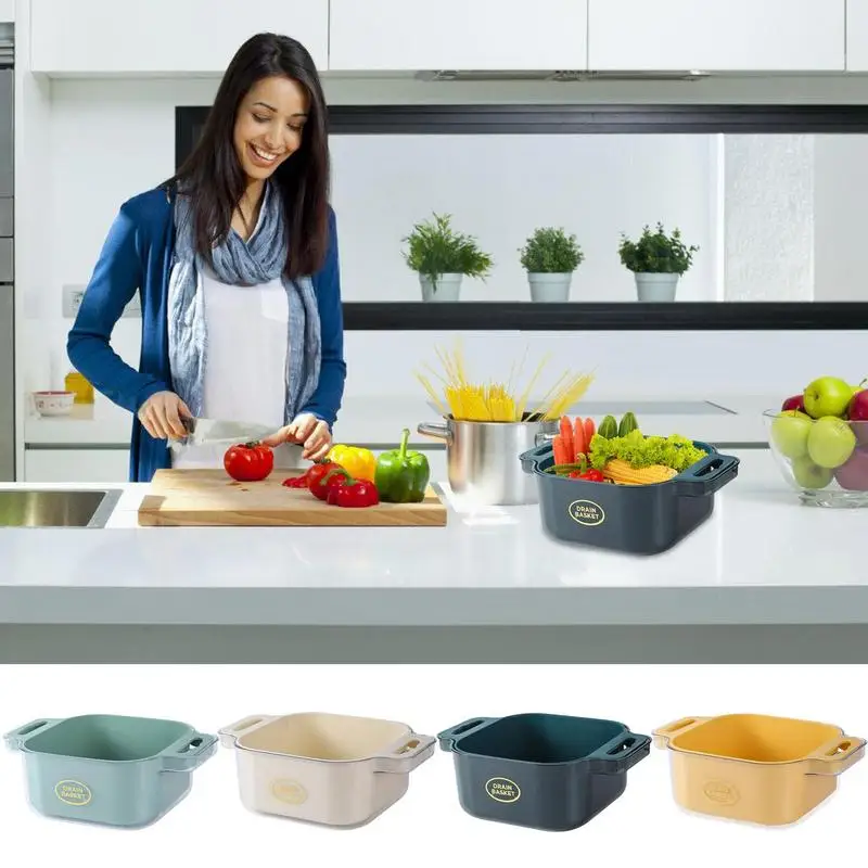 Fruit Washing Bowl Double Layer Stackable Draining Basket Strainers Drainer Dishware Fruits Vegetable Cleaning Colander Tool
Fruit Washing Bowl Double Layer Stackable Draining Basket Strainers Drainer Dishware Fruits Vegetable Cleaning Colander Tool
