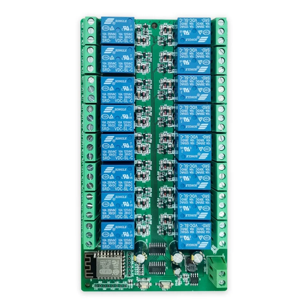 ESP8266 Wi-Fi 16 канальный релейный модуль ESP-12F плата питания, 16 каналов релейный модуль питания 12 В
ESP8266 Wi-Fi 16 канальный релейный модуль ESP-12F плата питания, 16 каналов релейный модуль питания 12 В