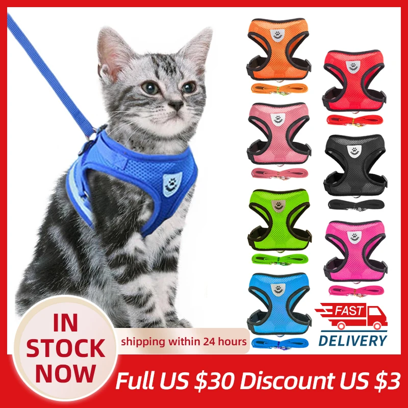 Cat Dog Harness Adjustable Vest Walking Lead Leash For Puppy Dogs Collar Polyester Mesh Harness For Small Medium Dog Cat Pet
Cat Dog Harness Adjustable Vest Walking Lead Leash For Puppy Dogs Collar Polyester Mesh Harness For Small Medium Dog Cat Pet