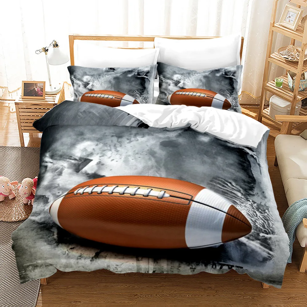 3D American Football King Queen Duvet Cover Ball Sports Bedding Set for Kids Teens Boy Sport Fans 2/3pcs Polyester Quilt Cover
3D American Football King Queen Duvet Cover Ball Sports Bedding Set for Kids Teens Boy Sport Fans 2/3pcs Polyester Quilt Cover