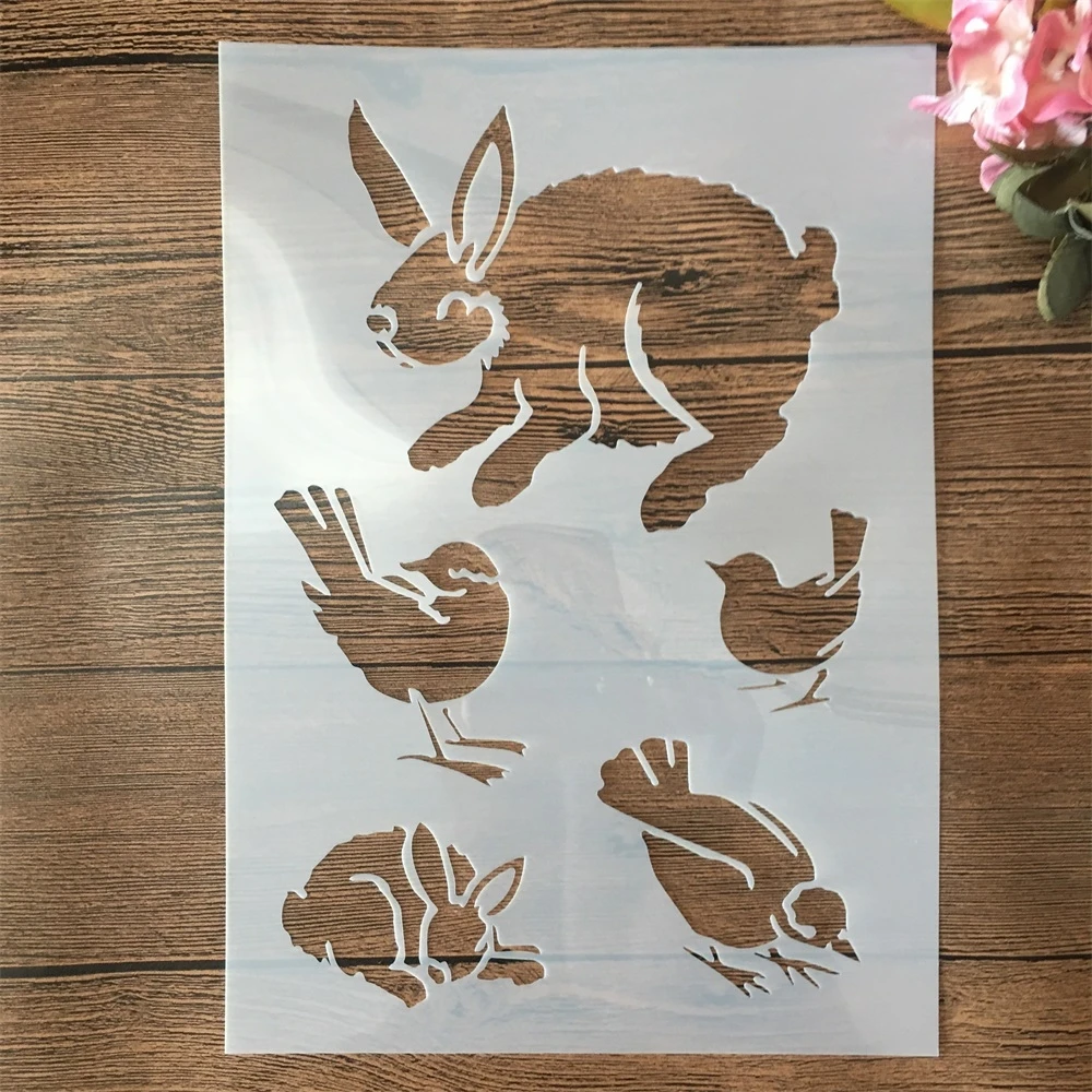 A4 29cm Rabbit and Birds DIY Layering Stencils Wall Painting Scrapbook Coloring Embossing Album Decorative Template
A4 29cm Rabbit and Birds DIY Layering Stencils Wall Painting Scrapbook Coloring Embossing Album Decorative Template
