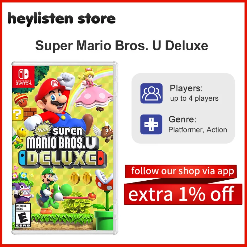 Игровые предложения для Nintendo Swtich-Super Mario Bros. Картридж игр U Deluxe - купить по выгодной