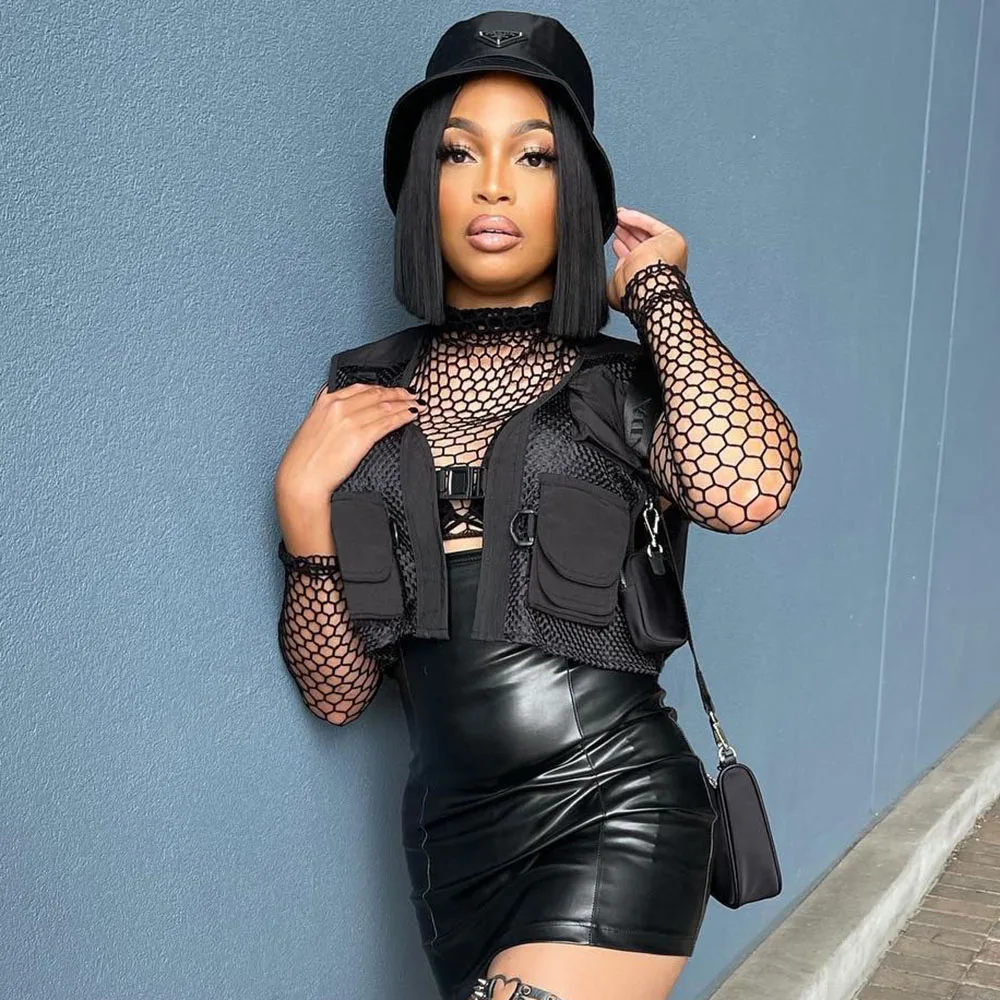 Black Girls Crop Tnak Tops Women Short Skirts Streetwear Fashion Style Button Up Pockets Breathable Cargo Vest Female Clothing
Black Girls Crop Tnak Tops Women Short Skirts Streetwear Fashion Style Button Up Pockets Breathable Cargo Vest Female Clothing