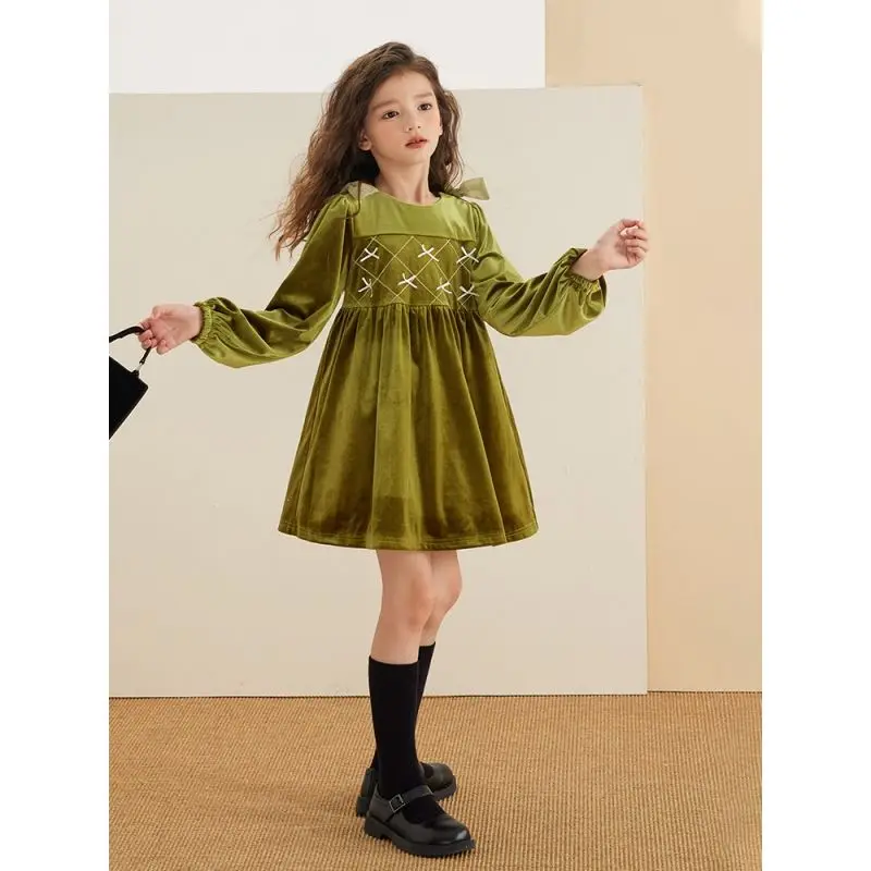 Fashion Autumn Winter Girls Long Fashion Cotton Skirt Baby Kids Princess Baby Korean Style knit Bow Velour Retro Green Dresses
Fashion Autumn Winter Girls Long Fashion Cotton Skirt Baby Kids Princess Baby Korean Style knit Bow Velour Retro Green Dresses