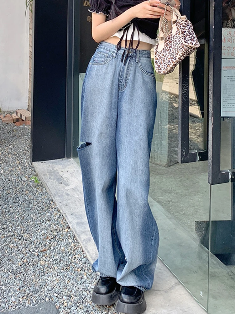 Summe Wide Leg Pants Blue Hole Colorblock Denim Trousers Women High Waist Fashion Jeans Female Streetwear Harajuku
Summe Wide Leg Pants Blue Hole Colorblock Denim Trousers Women High Waist Fashion Jeans Female Streetwear Harajuku