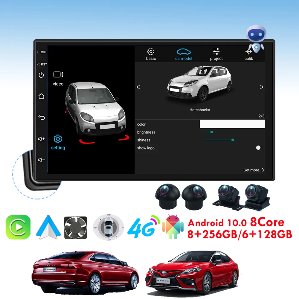 7-дюймовый Android мультимедиа 2 Din универсальный беспроводной Carplay экран Android Авто 360 вид с птицы панорама GPS BT 4G Wifi стерео
7-дюймовый Android мультимедиа 2 Din универсальный беспроводной Carplay экран Android Авто 360 вид с птицы панорама GPS BT 4G Wifi стерео
