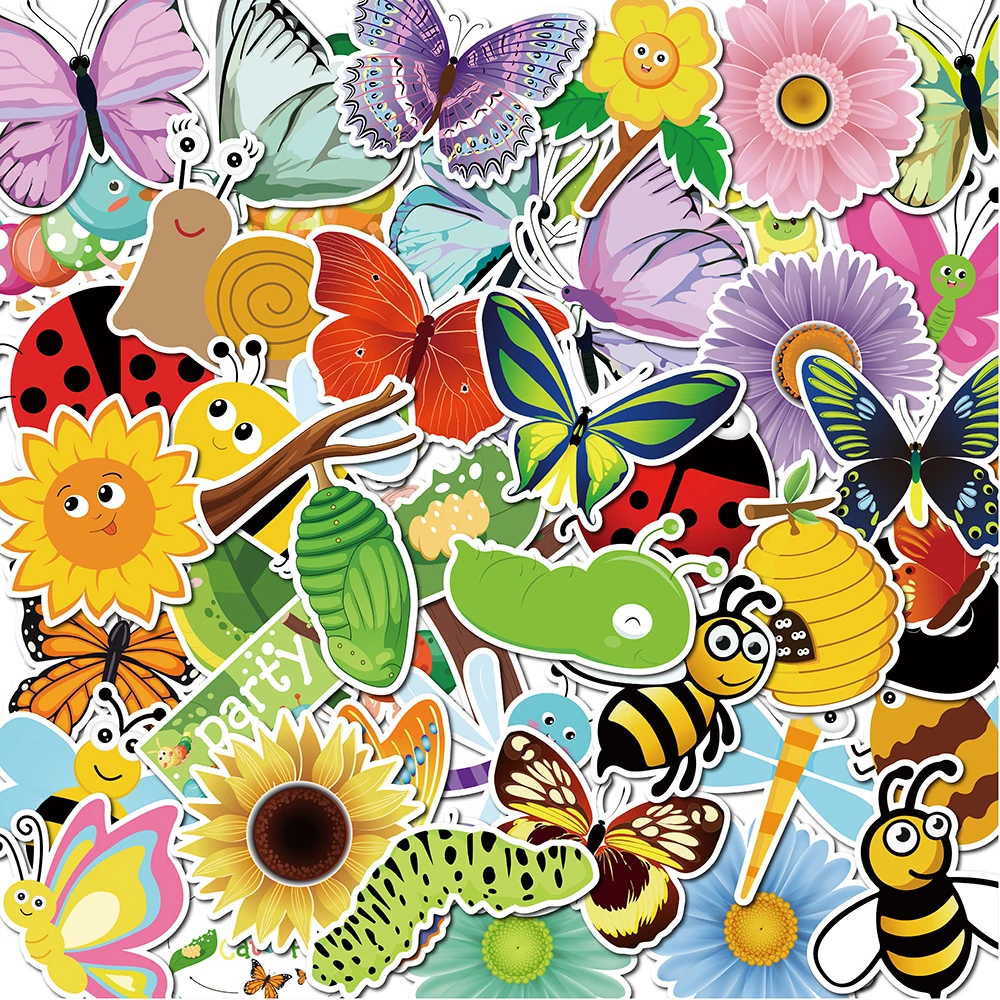 WT038 50pcs Cartoon Butterfly Caterpillar Insect Flower Birthday Party PVC Waterproof Skateboard Luggage Stickers Toys Labels
WT038 50pcs Cartoon Butterfly Caterpillar Insect Flower Birthday Party PVC Waterproof Skateboard Luggage Stickers Toys Labels