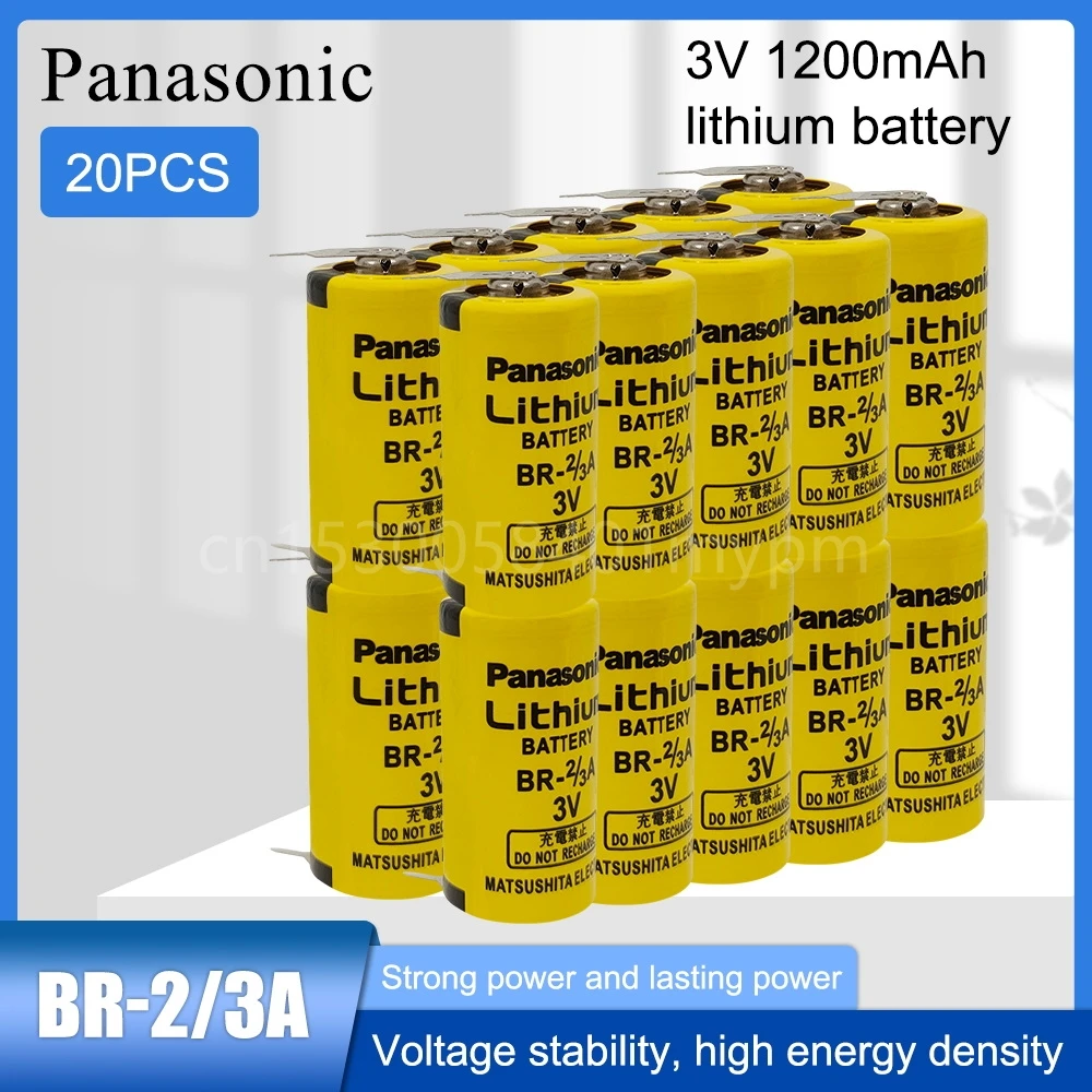 20PCS Original Panasonic BR-2/3A BR2/3A BR-2/3 17335 3V 1200mAh Lithium Batteries with Pins for Clock FANUC PLC Battery
20PCS Original Panasonic BR-2/3A BR2/3A BR-2/3 17335 3V 1200mAh Lithium Batteries with Pins for Clock FANUC PLC Battery