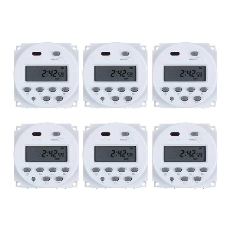 Hot 6X DC 12V Digital LCD Power Programmable Timer Time Switch Relay 16A Amps
Hot 6X DC 12V Digital LCD Power Programmable Timer Time Switch Relay 16A Amps