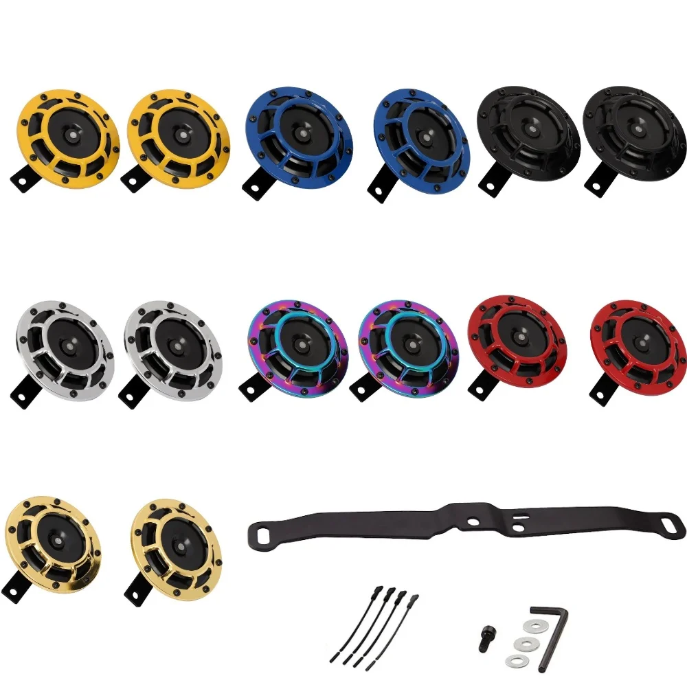 Electric Car Horn 12V 120db w/ Protective Grill H/L Tone Waterproof Twin Horns Kit with Bolt-On Mounting Bracket Mounting Bracke
Electric Car Horn 12V 120db w/ Protective Grill H/L Tone Waterproof Twin Horns Kit with Bolt-On Mounting Bracket Mounting Bracke