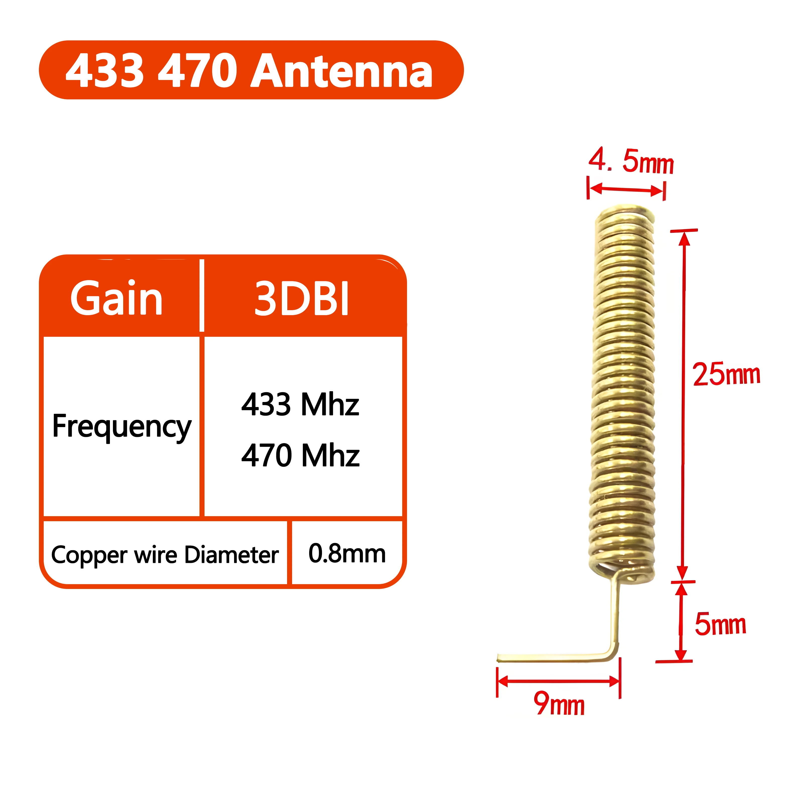 Пружинная антенна DARZOOM 433/470/315 МГц
Пружинная антенна DARZOOM 433/470/315 МГц