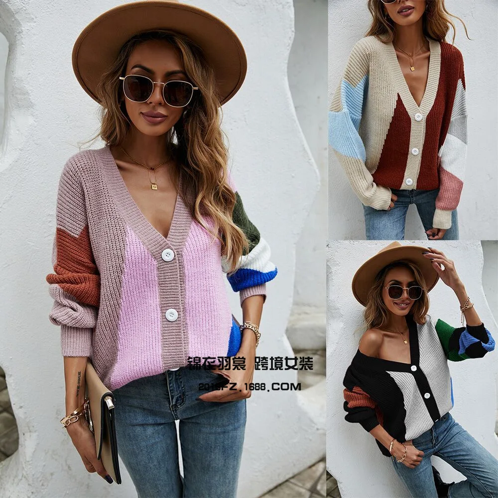 2022 autumn and winter new style stitching personality fashion large size knitted sweater women's cardigan
2022 autumn and winter new style stitching personality fashion large size knitted sweater women's cardigan