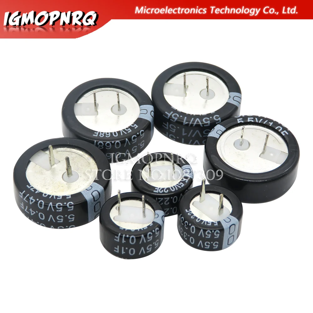 5.5V Super capacitor 0.1F 0.22F 0.33F 0.47F 1F 1.5F 4.0F C-type Button Farad capacitor
5.5V Super capacitor 0.1F 0.22F 0.33F 0.47F 1F 1.5F 4.0F C-type Button Farad capacitor