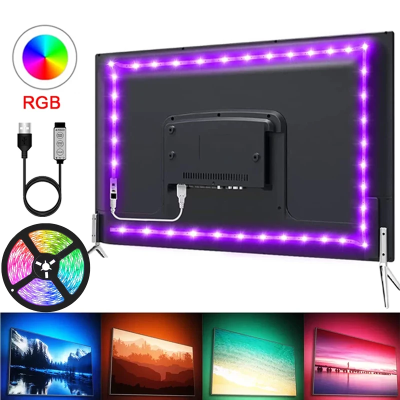 Светодиодная подсветка с питанием от USB, 5 В, светодиодная ленсветильник 2835SMD, Светодиодная лента, лампа, 60 светодиодов, диоды s/M, гибкая свето...
Светодиодная подсветка с питанием от USB, 5 В, светодиодная ленсветильник 2835SMD, Светодиодная лента, лампа, 60 светодиодов, диоды s/M, гибкая свето...
